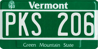 VT license plate PKS206