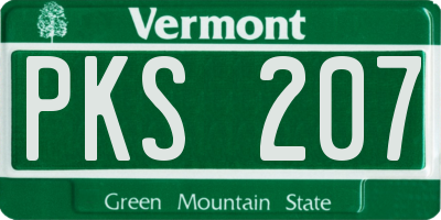 VT license plate PKS207
