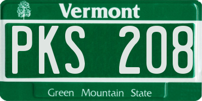 VT license plate PKS208