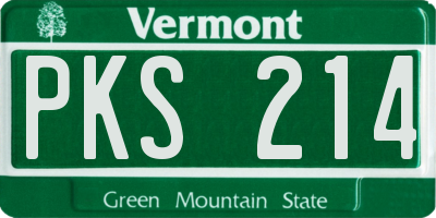 VT license plate PKS214