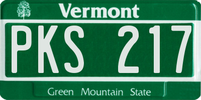 VT license plate PKS217
