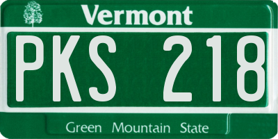 VT license plate PKS218
