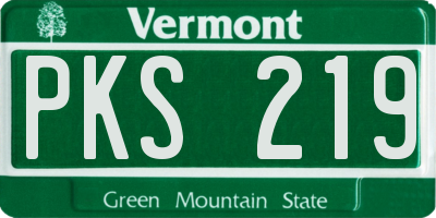 VT license plate PKS219