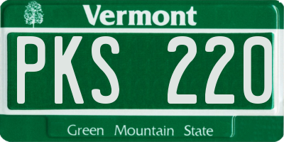 VT license plate PKS220