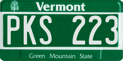 VT license plate PKS223