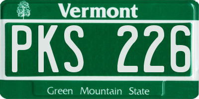 VT license plate PKS226