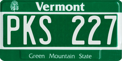 VT license plate PKS227