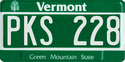 VT license plate PKS228