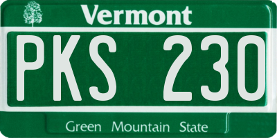 VT license plate PKS230
