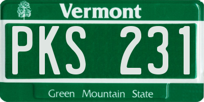 VT license plate PKS231