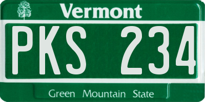 VT license plate PKS234
