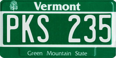 VT license plate PKS235