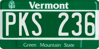 VT license plate PKS236