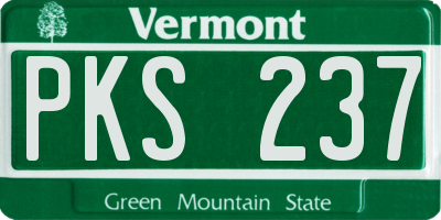VT license plate PKS237