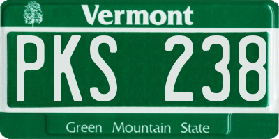 VT license plate PKS238