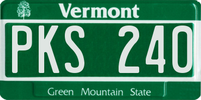 VT license plate PKS240
