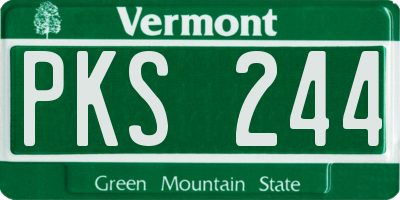 VT license plate PKS244