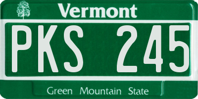 VT license plate PKS245