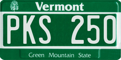 VT license plate PKS250