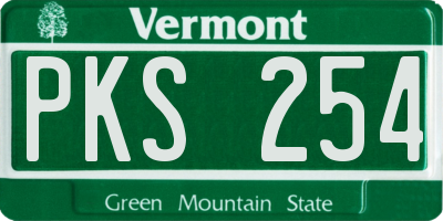 VT license plate PKS254