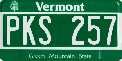 VT license plate PKS257