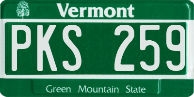 VT license plate PKS259