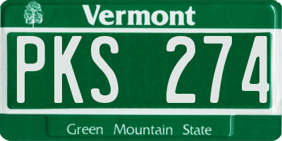 VT license plate PKS274