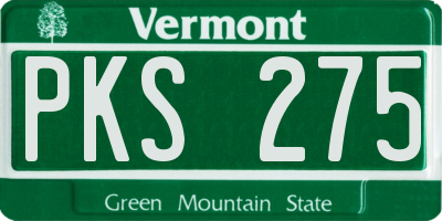 VT license plate PKS275