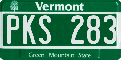 VT license plate PKS283
