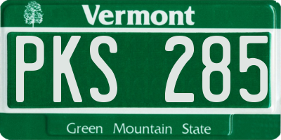 VT license plate PKS285