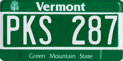 VT license plate PKS287