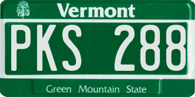 VT license plate PKS288