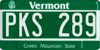 VT license plate PKS289