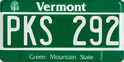 VT license plate PKS292