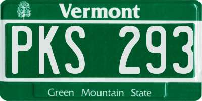 VT license plate PKS293
