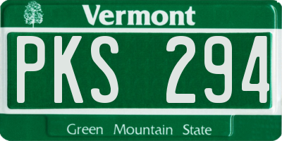 VT license plate PKS294