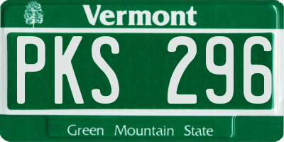 VT license plate PKS296