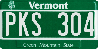 VT license plate PKS304