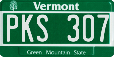 VT license plate PKS307