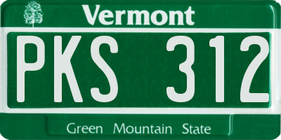VT license plate PKS312