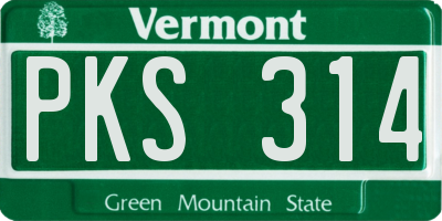 VT license plate PKS314
