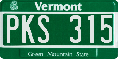 VT license plate PKS315