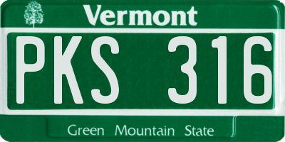 VT license plate PKS316