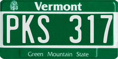 VT license plate PKS317