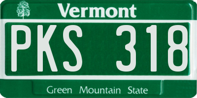 VT license plate PKS318