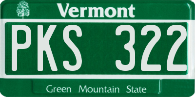 VT license plate PKS322
