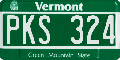 VT license plate PKS324