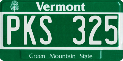VT license plate PKS325
