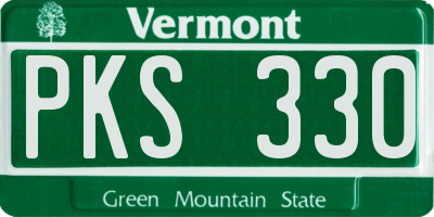 VT license plate PKS330