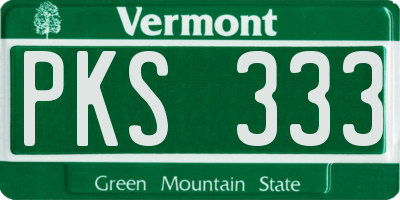 VT license plate PKS333